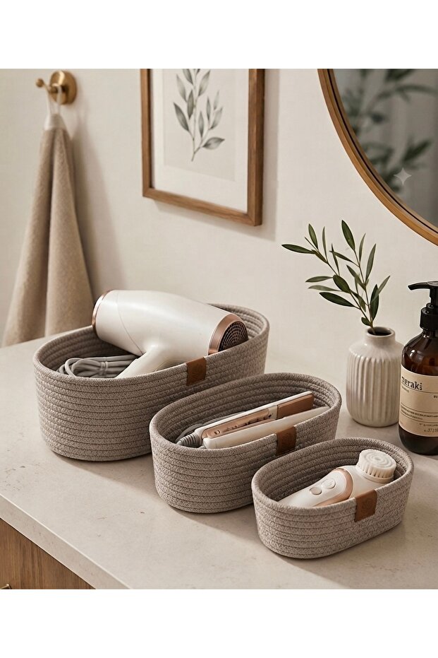 Wicker Oval Basket, Multi-Purpose Organizer Oval Basket