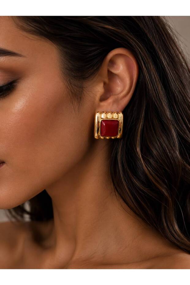 Diva Charm Burgundy Stylish Women's Showy Earrings