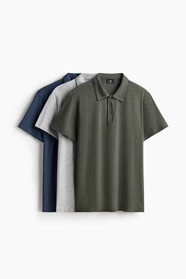 3'lü Polo Tişört Slim Fit
