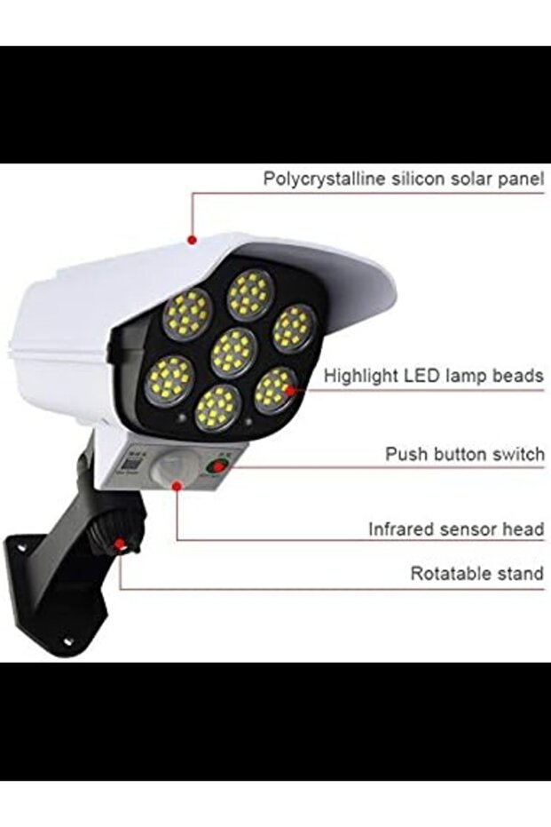Outdoor Lighting LED Solar human Body Infrared Induction Wall Lamp Simulation Monitoring Fake Camera