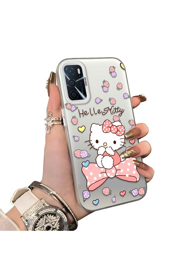 Oppo A54S Compatible Hard Acrylic Back Silicone Edge Lens Protection Case