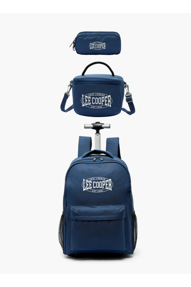 Printed 3-Piece School Trolley Bag Set for Kids 13 Years+ with Lunch Bag and Pencil Pouch