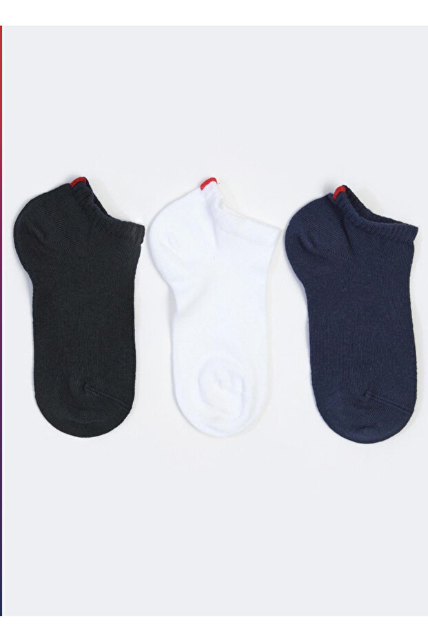 Run 3-Piece Men's Basic Booties Black/White/Navy Blue