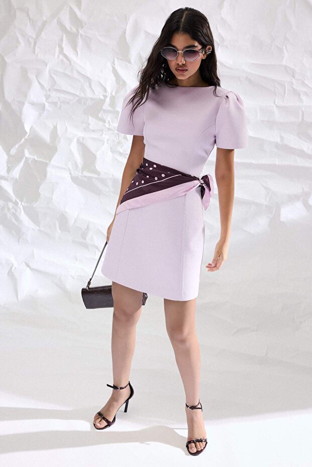 Hakim Collar Short Sleeve Mini Dress I1830Ax26Au