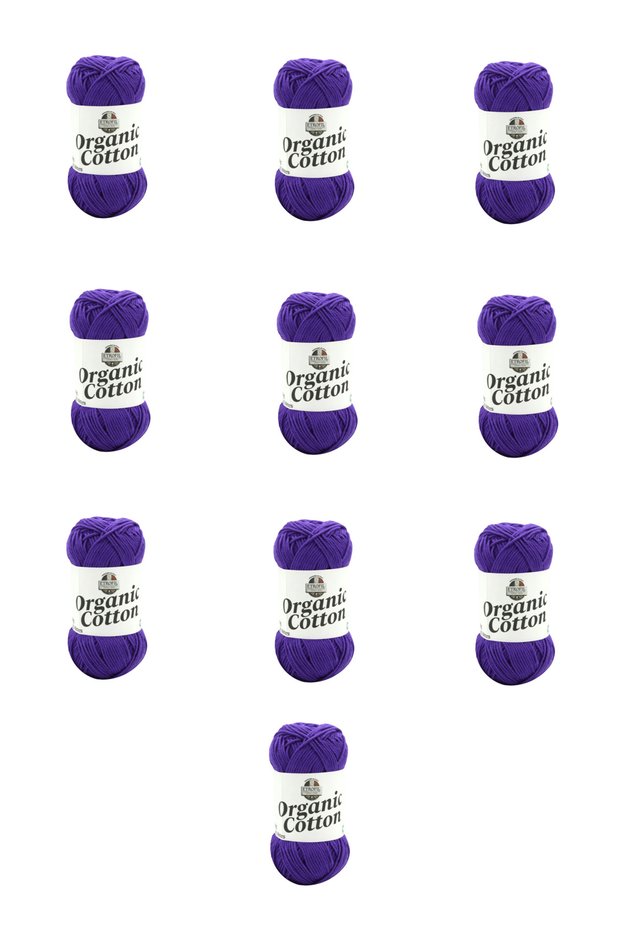 10 Pieces of Organic Cotton (76150) Bright Magenta 100% Organic Cotton Amigurumi and Baby Knitting Yarn