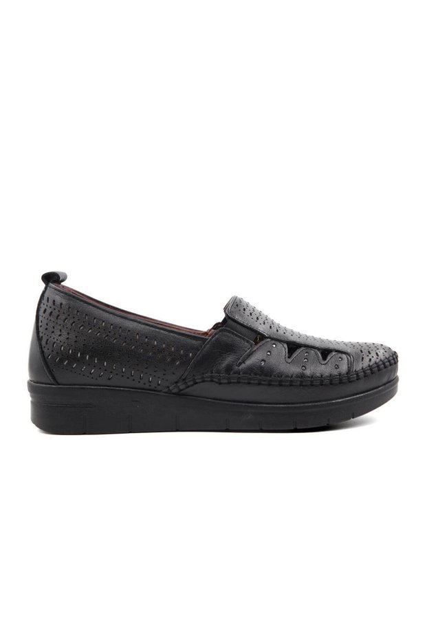 42660 Genuine Leather Black Women's Daily Mother Shoes