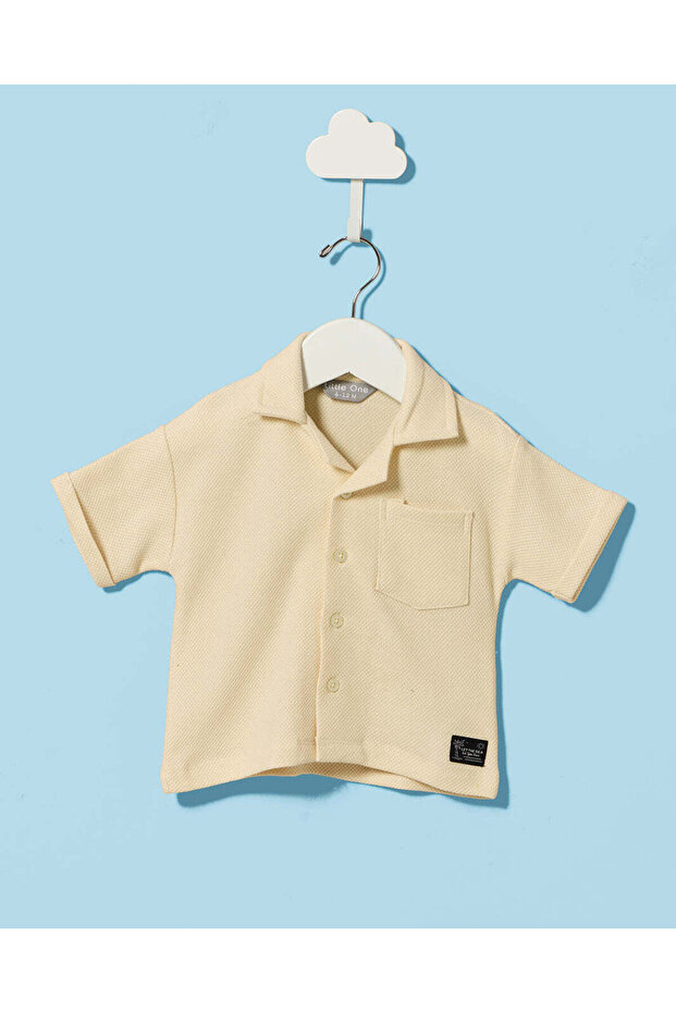 Infant Boys Beige Button-Down Shirt