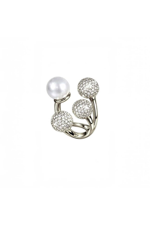 Tirio Pearl Adjustable Silver Ring
