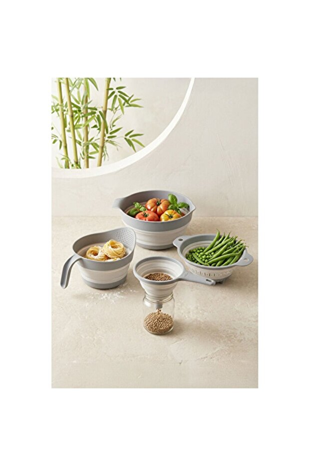4-Piece Accordion Folding Strainer Set, Practical and Stylish Kitchen Accessories