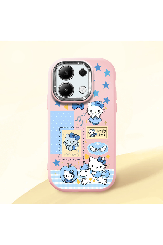 Redmi Note 13 4g Compatible Shock-Absorbing Camera Protected Pink Silicone Case
