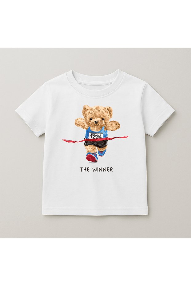 Teddy Bear Printed Crew Neck Cotton Short Sleeve Kids & Youth T-Shirt