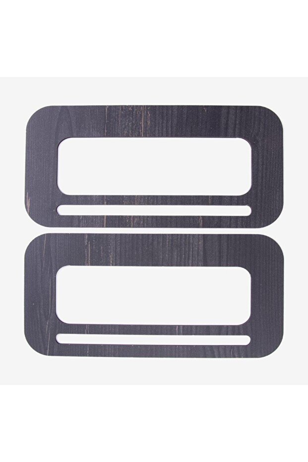 Wooden Bag Holder - Rectangular - 2 Pieces Black - 20X10 cm