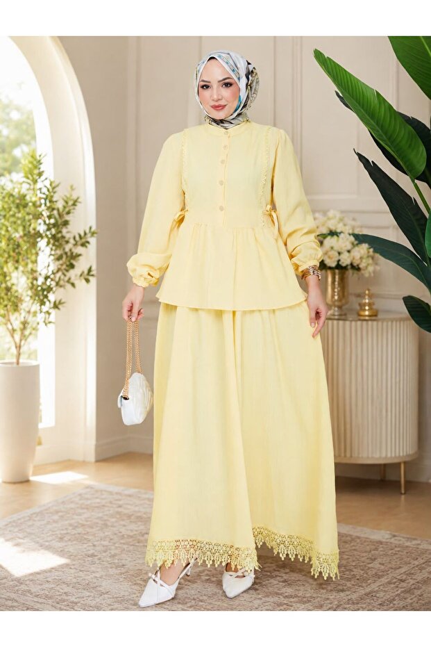 Women's Lace-Detail Double Tunic Set