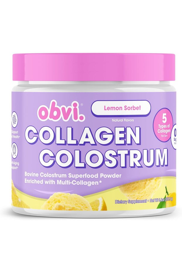 Collagen Peptide Colostrum Powder | Multi-Collagen Peptide with Grass-Fed Bovine Colostrum | Supports Gut Health, Immune, Skin & Hair | Gluten-Free, Keto-Friendly | Lemon Sorbet, 30