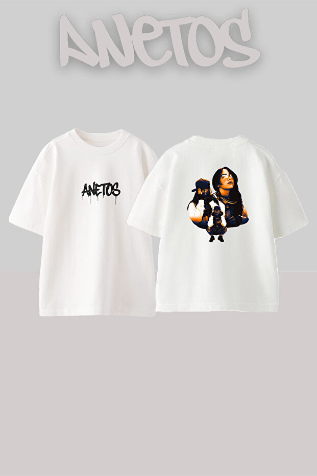 Hip Hop Girl Design Printed Unisex Oversize White Tshirt