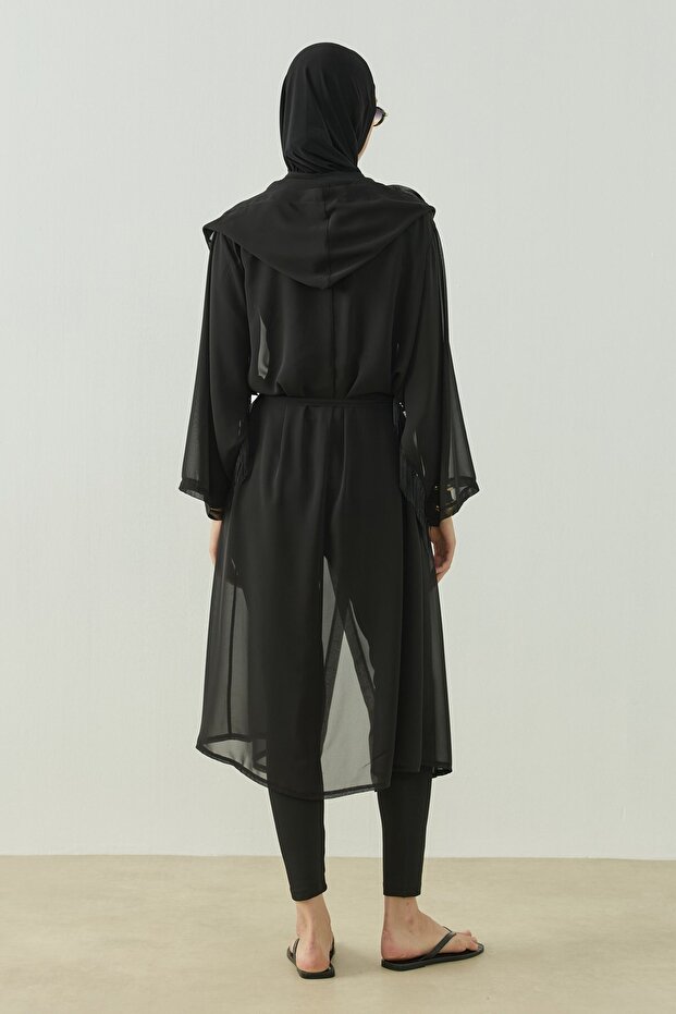 Hooded Pareo Black