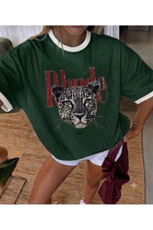 Unisex Men/Women Leoparphude Different Collar Custom Printed Oversize Cotton T-Shirt