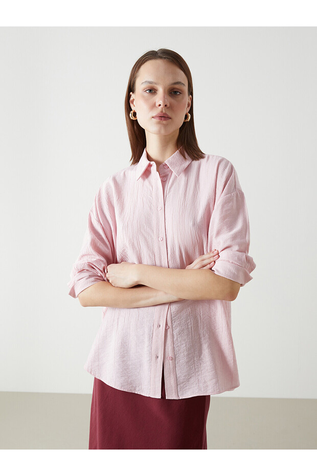 Nevavm Textured Oversize Women's Shirt with a Difference