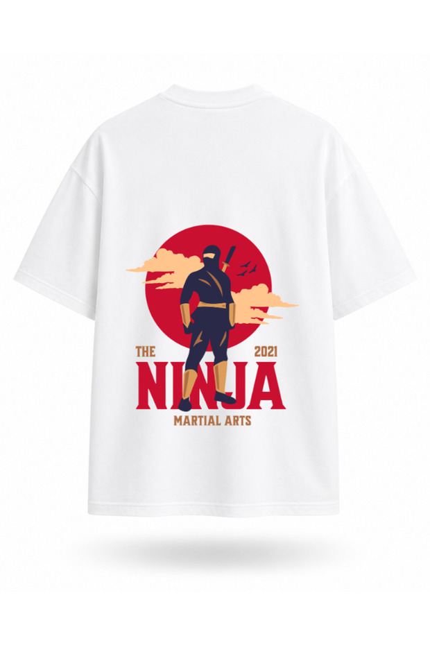 Ninja Printed Japanese Martial Arts Themed Graphic Unisex T-Shirt