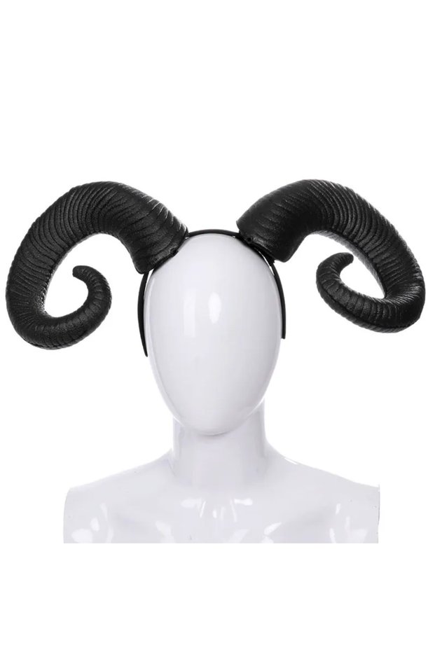 black Halloween Headwear Prop Anime Sheep Horn Handmade Sheep Horn Headband Hairband Accessory Demon