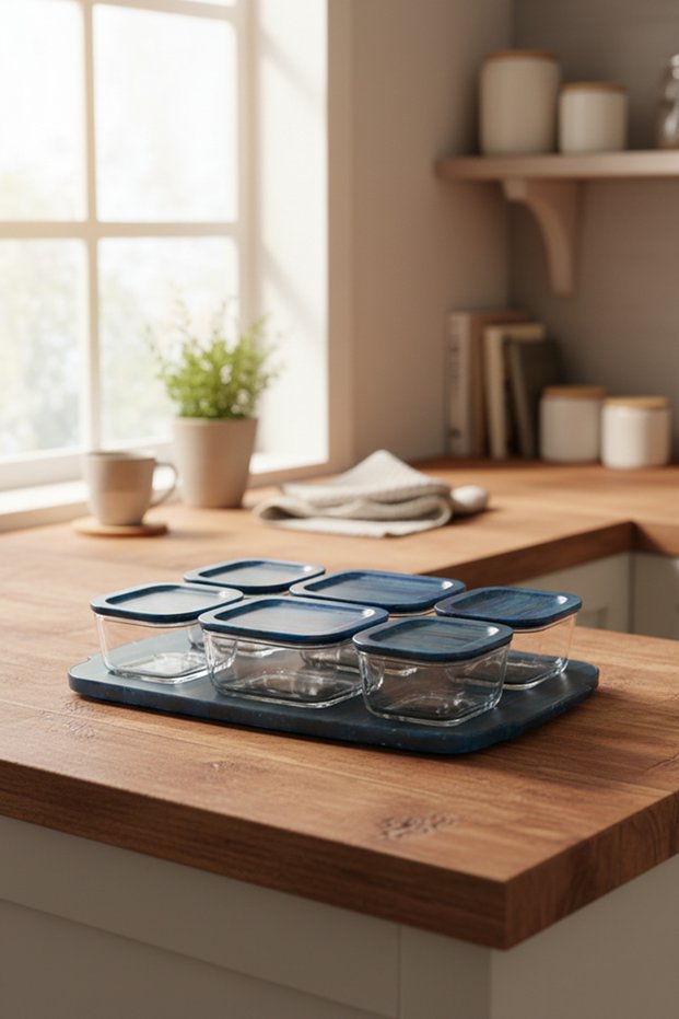 Enzo 13 Piece Glass Breakfast Set Blue, Stylish and Durable Design