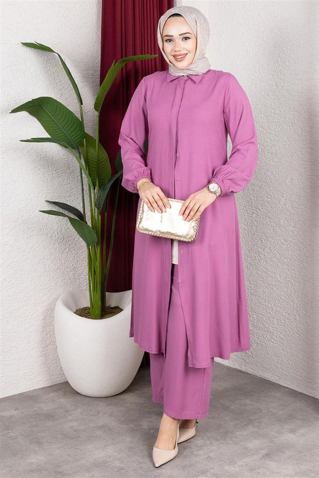 Long Hijab Set Dried Rose