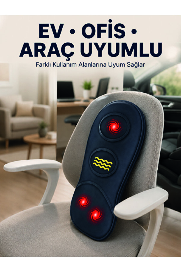 Heated Waist Massage Cushion Home Office Vehicle Compatible Vibrating Support