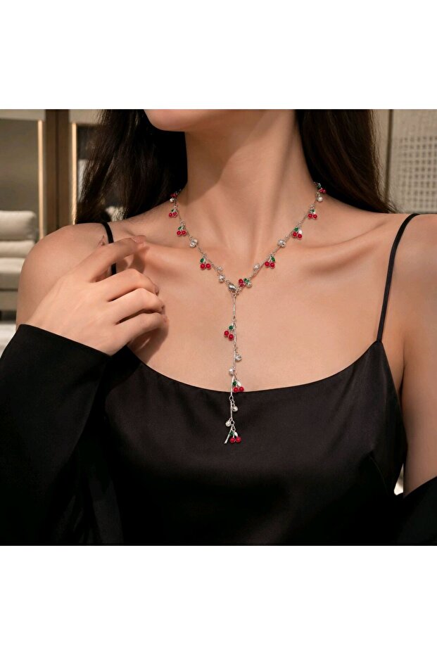 Luxurious Zircon Stone Figured Flashy Y Necklace