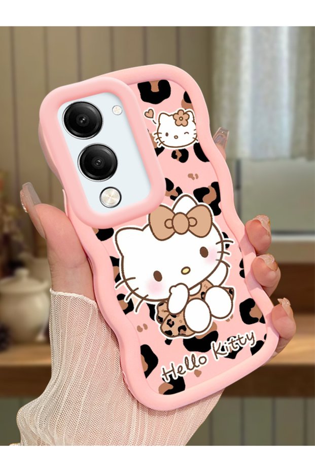 Vivo Y29T 5g Compatible Case Camera Protector Pink Silicone Couple Phone Case Kitty Pattern