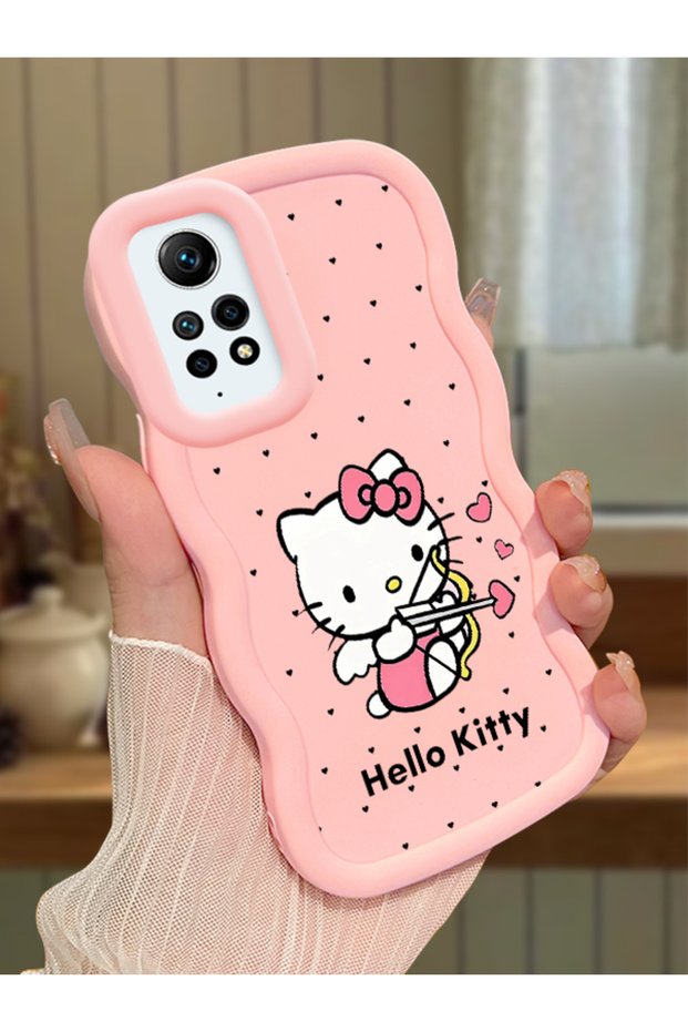 Redmi Note 12 Pro 4g Compatible Case Camera Protector Pink Silicone Couple Phone Case Kitty Pattern