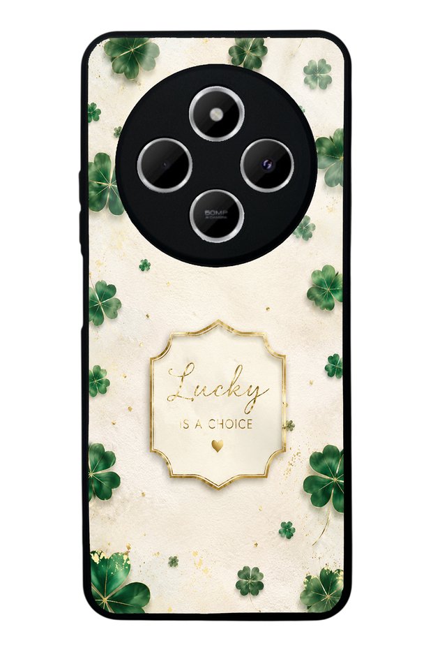 Xiaomi Redmi 14C Ivory Lucky Clover Design Glossy Phone Case