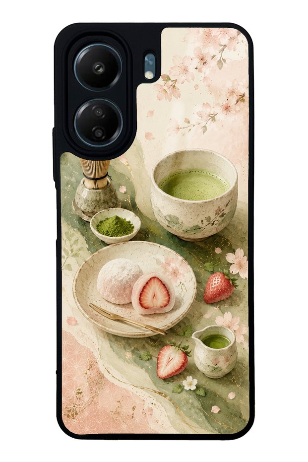 Xiaomi Redmi 13C Sakura Matcha Mochi Design Glossy Phone Case