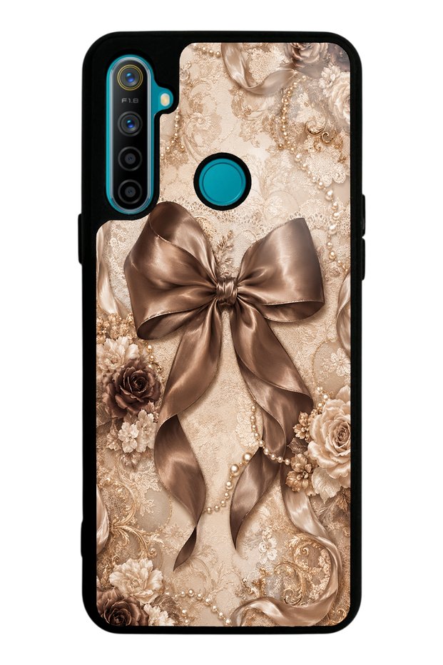 Realme 5I Glossy Phone Case with Bronze Pearl Design