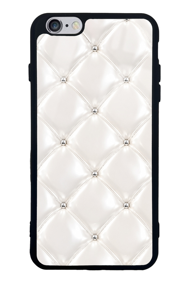 iPhone 6 Plus Ivory Diamond Cushion Design Glossy Phone Case