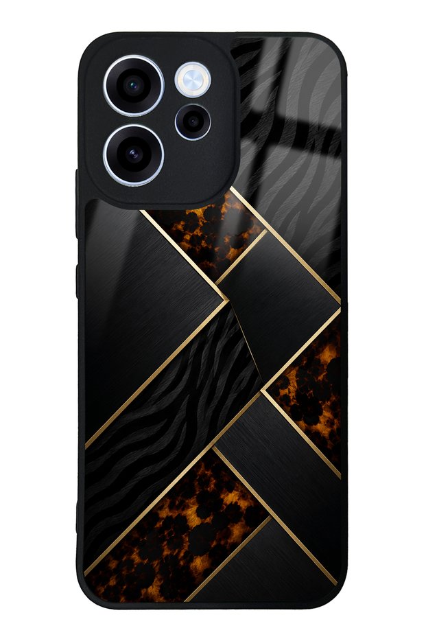 Oppo Reno 15F Black Mosaic Design Glossy Phone Case