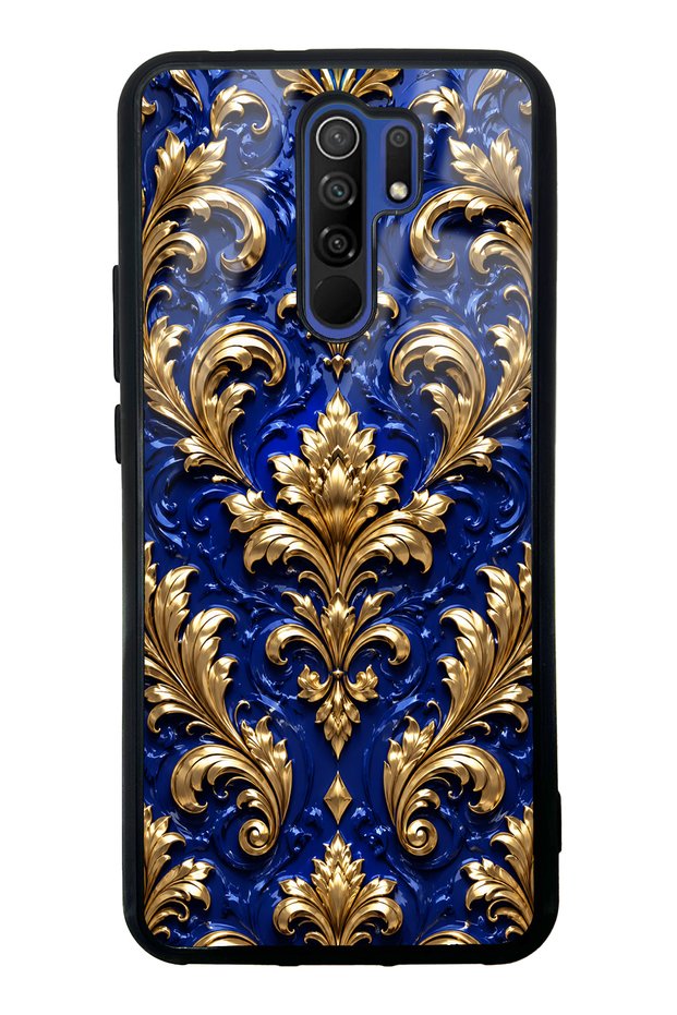 Xiaomi Redmi 9 Royal Sapphire Baroque Design Glossy Phone Case