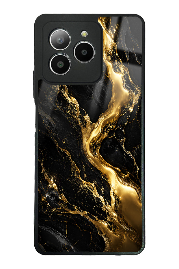 Omix X7 Obsidian Gold Flow Design Glossy Phone Case