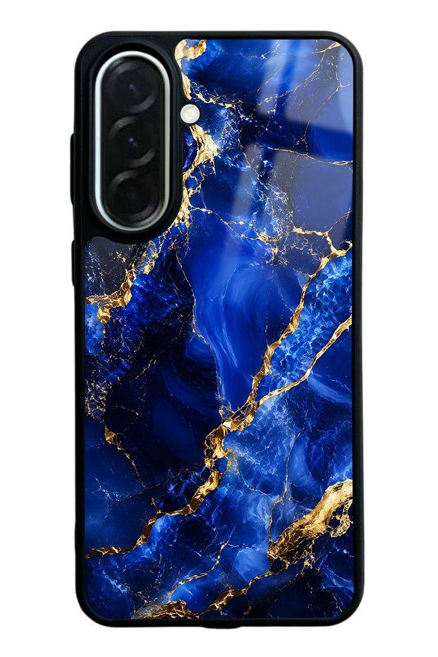 Samsung A37 Sapphire Gold Marble Design Glossy Phone Case
