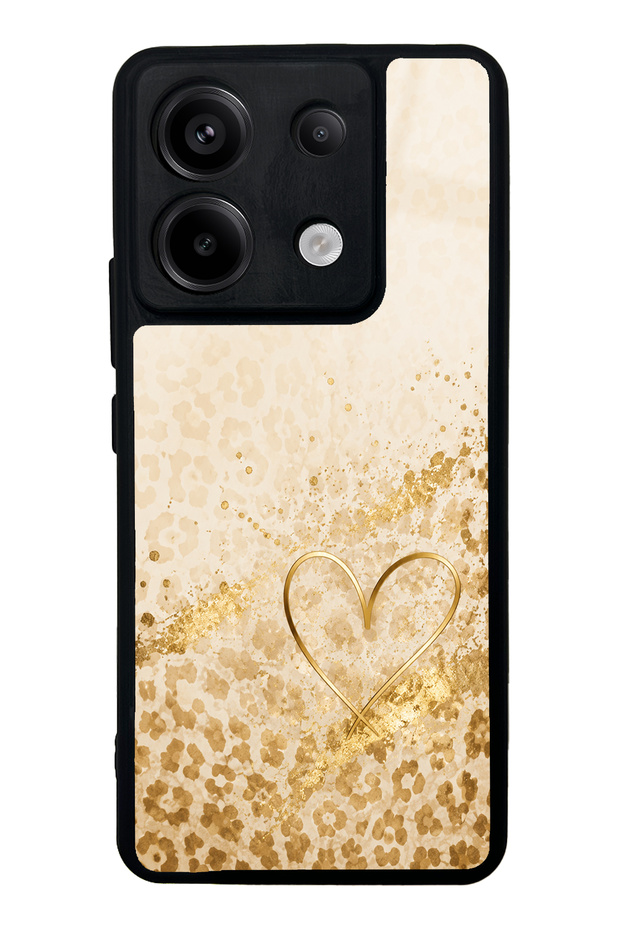 Xiaomi Redmi Note 13 Pro 5g Golden Heart Glow Design Glossy Phone Case