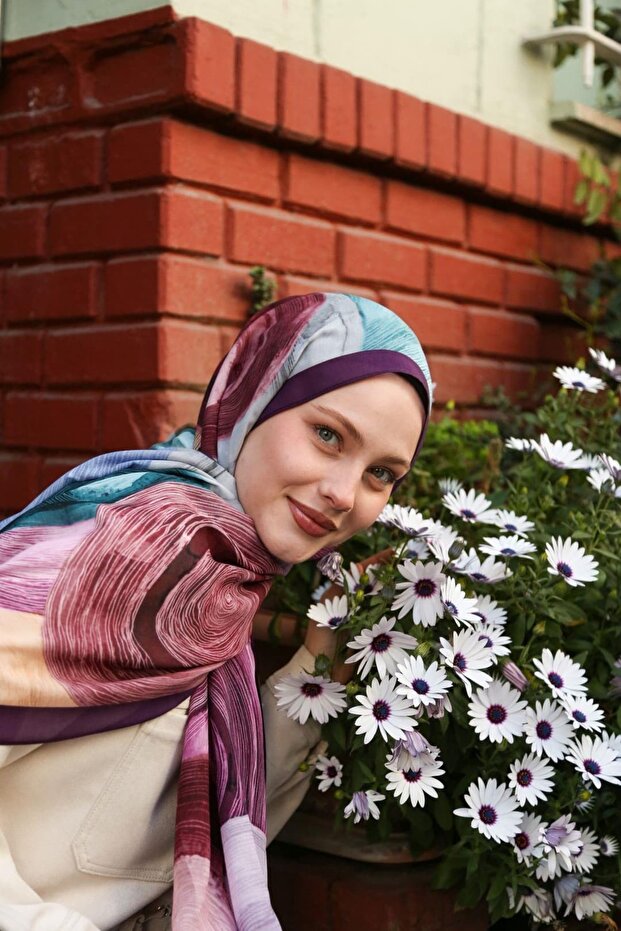 Petra Spiral Pattern Shawl - Purple Multicolor