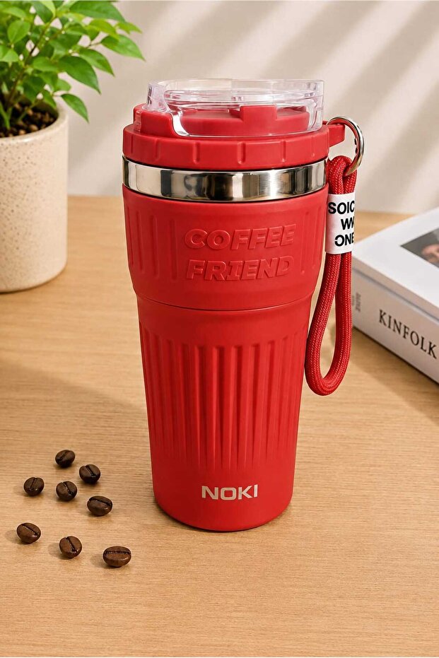 Steel Coffee Cup with Ceramic Surface Inside Premium Thermos 500 ml