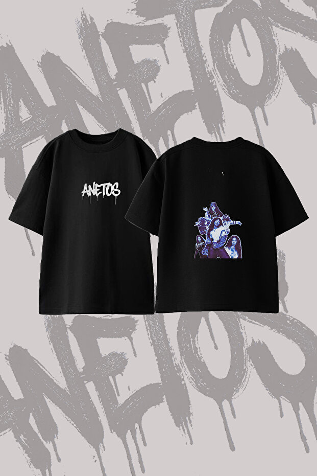 Sza Artist_1 Design Back Printed Cotton Black Oversize T-Shirt
