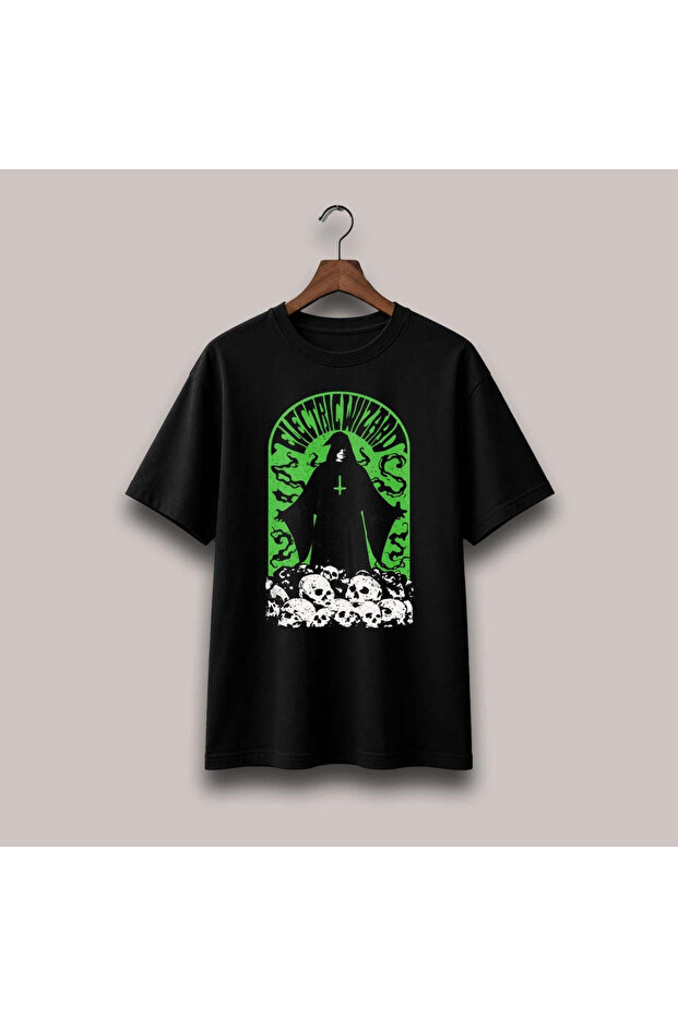 تي شيرت كبير الحجم مطبوع عليه Electric Wizard للجنسين