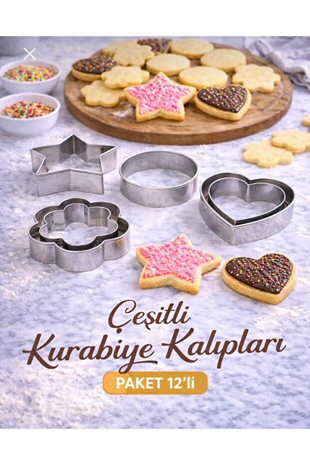 12 Piece Metal Cookie Mold