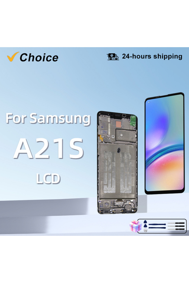 شاشة LCD سوداء بدون إطار مقاس 6.5 بوصة تم اختبارها لشاشة A21S A217F A217 LCD تعمل باللمس مع محول رقمي.