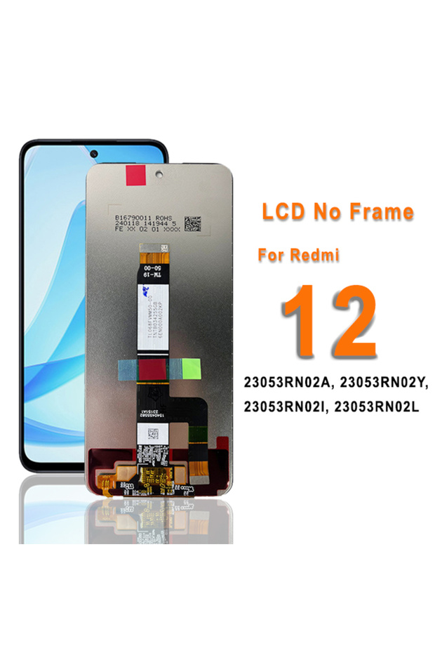 شاشة عرض LCD IPS بدون إطار من الفئة +AAA مع لوحة لمس رقمية لهاتف ريدمي 12، قطعة بديلة