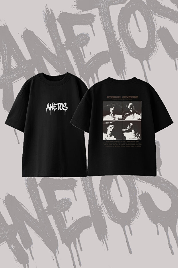 Ariana Grande_77 Design Back Printed Cotton Black Oversize T-Shirt