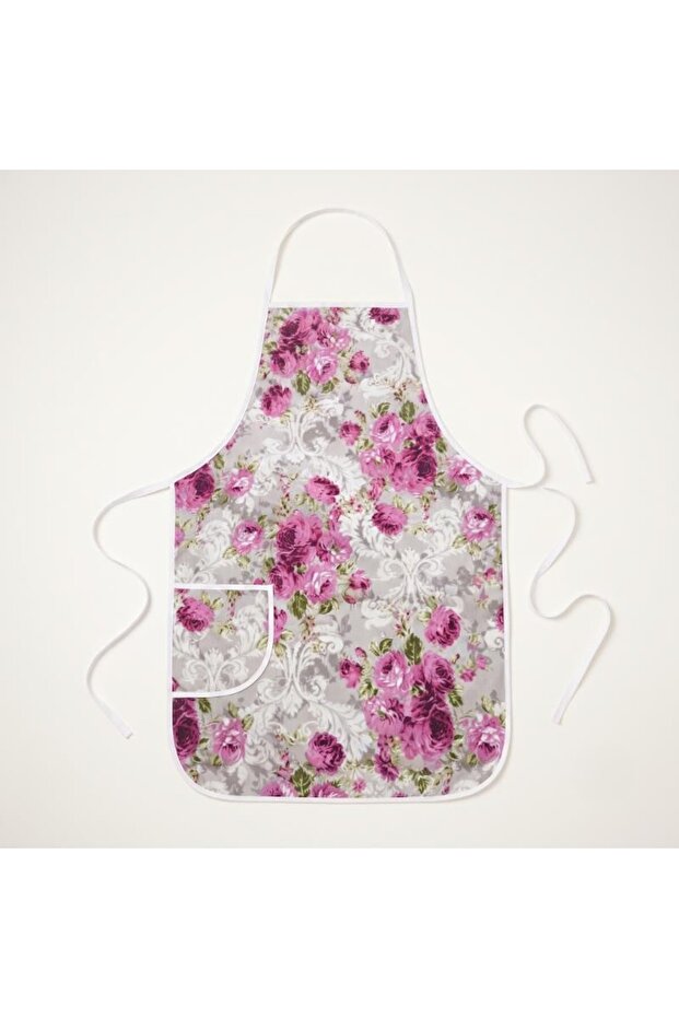 Cloth Kitchen Apron - Floral Patterned - Pocketed Design - Daily Use