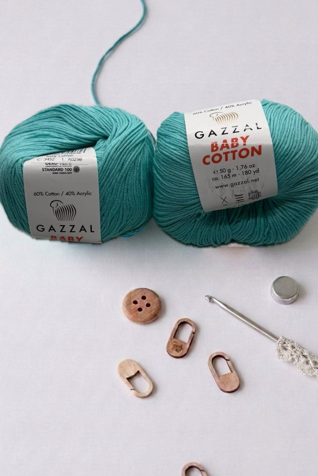 2 Pieces Gazzal Baby Cotton Lightweight and Comfortable Cotton Yarn for Summer Projects Amigurumi Bandana Yarn Beanie Punch Punch Embroidery Yarn - Color: 3452