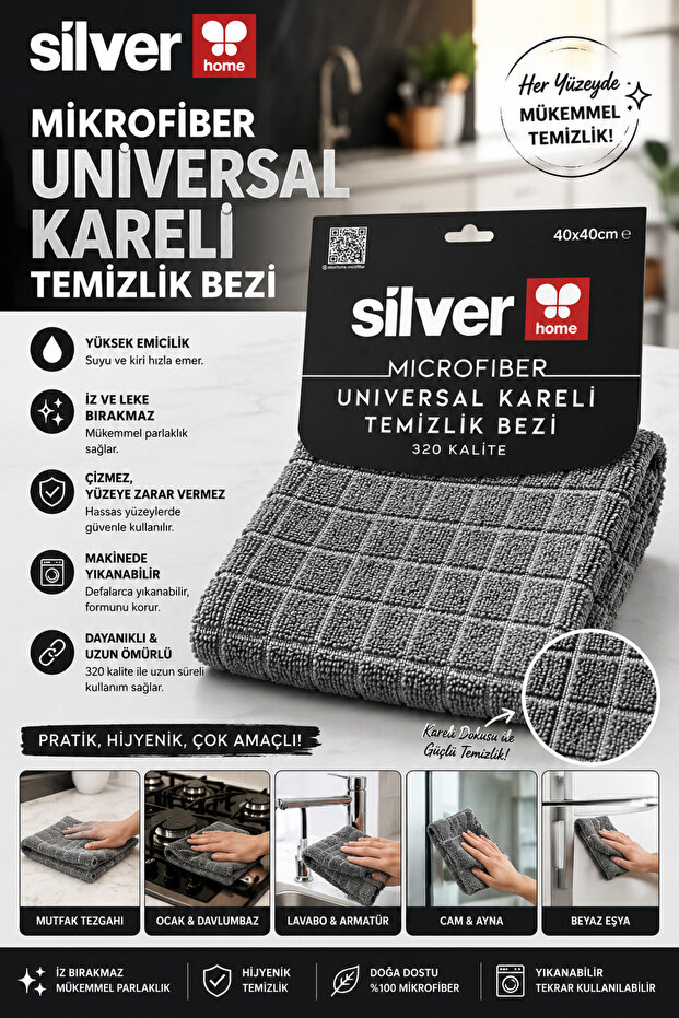 Microfiber Universal Checkered Cleaning Cloth